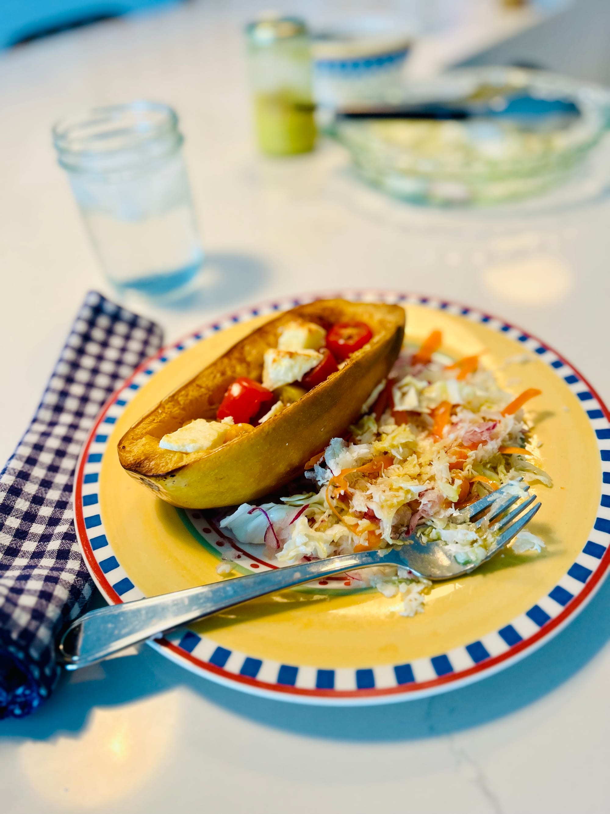 🍽️ Spaghetti Squash with Feta Cheese, Tomatoes and Basil