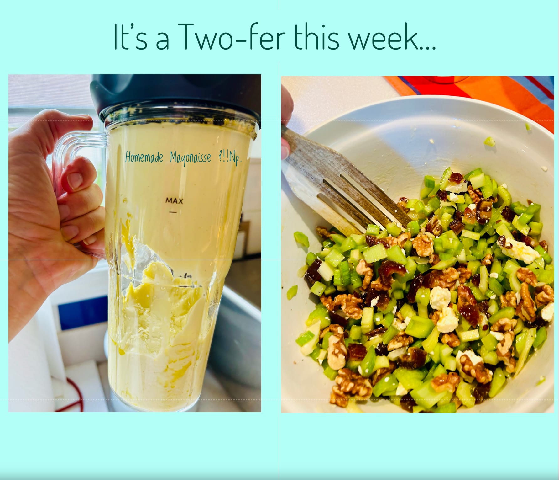 🍽️ Homemade Mayonnaise & Celery, Date & Feta Salad 🥗